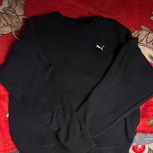 Puma Women Black Crewneck Sweater